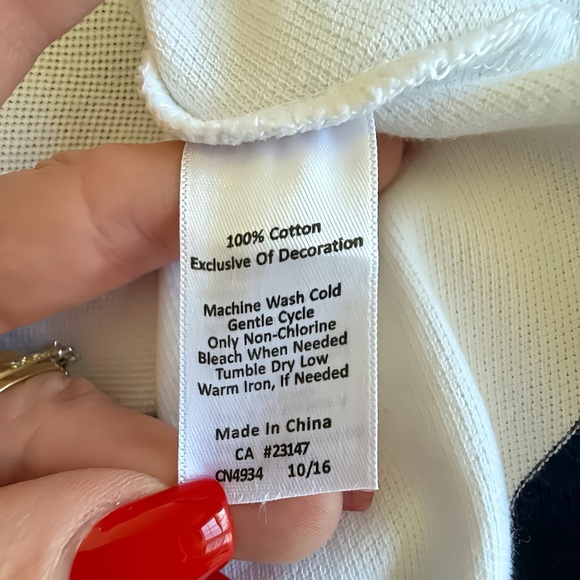 Talbots Cotton Piqué Embroidered Tunic Shift Dress – Navy, White & Pink – Size M - Picture 6 of 10